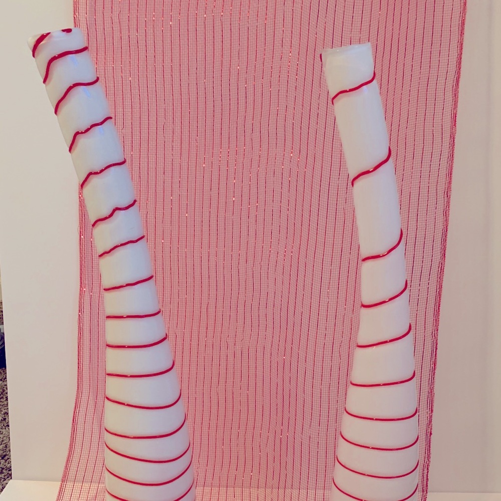 Red and White pier one Vase